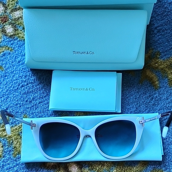 Tiffany & Co. Black Sunglasses with Blue Accents main image 2